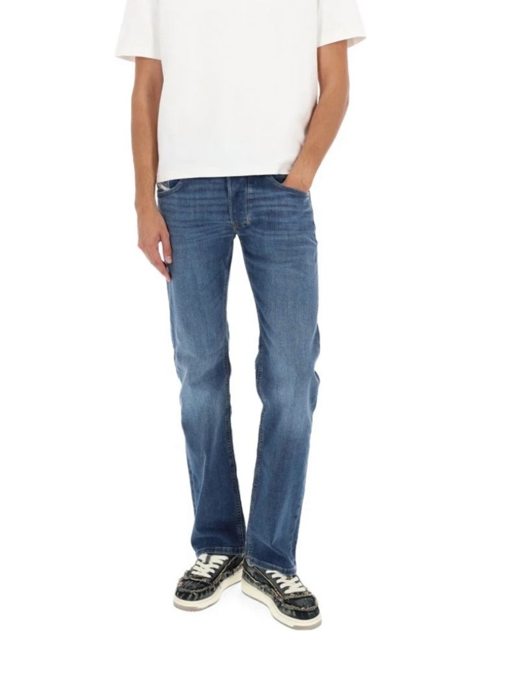 Diesel Larkee Men's Straight Stretch Jeans in Deep Blue Denim, W 31 L 30